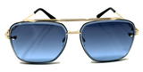 Luxury Beveled Square Lenses Metal Aviator Sunglasses