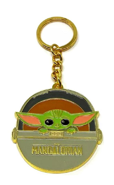 Star Wars The Mandalorian & Baby Yoda / The Child Metal Enamel Fill Keychain Key Ring Organizer