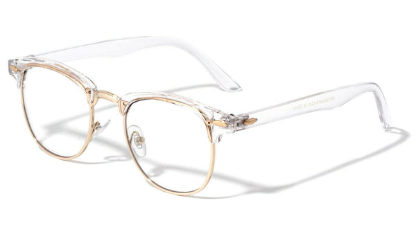 Transparent Horn Rimmed Square Classic Retro Sunglasses with Clear Lenses