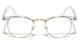 Transparent Horn Rimmed Square Classic Retro Sunglasses with Clear Lenses
