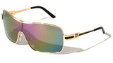 Khan Shield Aviator Wrap Around One Piece Lens Luxury Sunglasses