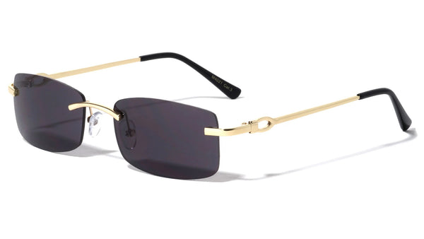 Bogart Slim Rimless Rectangular Luxury Sunglasses