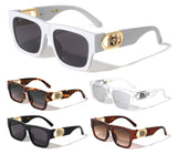 Kleo Square Gold Tiger Medallion Classic Casual Retro Sunglasses