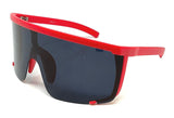 Oversized Rimless One Piece Shield Lens Wrap Around Sport Sunglasses