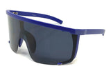 Oversized Rimless One Piece Shield Lens Wrap Around Sport Sunglasses