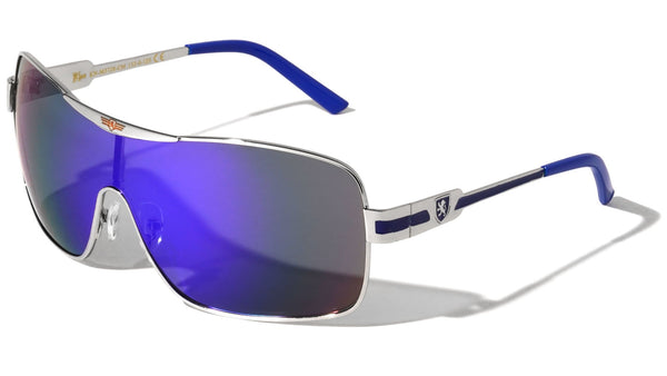 Khan Shield Aviator Wrap Around One Piece Lens Luxury Sunglasses
