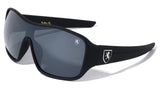 Khan Soft Rubber Oversized Shield Wrap Around Sunglasses