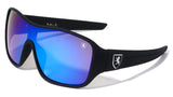 Khan Soft Rubber Oversized Shield Wrap Around Sunglasses
