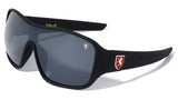 Khan Soft Rubber Oversized Shield Wrap Around Sunglasses