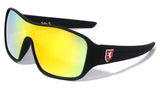 Khan Soft Rubber Oversized Shield Wrap Around Sunglasses
