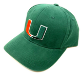 University Of Miami Hurricanes Logo Green MVP Curved Bill Adjustable Hat