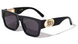 Kleo Square Gold Tiger Medallion Classic Casual Retro Sunglasses