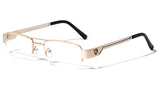 Khan Slim Half Rim Semi Rimless Rectangular Clear Lens Eyeglasses