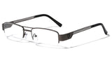 Khan Slim Half Rim Semi Rimless Rectangular Clear Lens Eyeglasses
