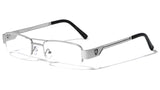 Khan Slim Half Rim Semi Rimless Rectangular Clear Lens Eyeglasses