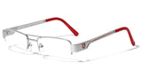 Khan Slim Half Rim Semi Rimless Rectangular Clear Lens Eyeglasses