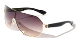 Khan Sport One Piece Shield Lens Wrap Around Aviator Luxury Sunglasses