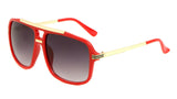 Metal & Plastic Flat Top Retro Sport Square Pilot Aviator Sunglasses