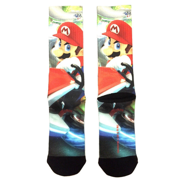 Nintendo Super Mario Bros Mario Kart 8 Sublimated Crew Socks