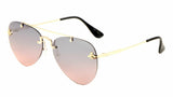 Small 3D Killer Bee Luxury Rimless Aviator Sunglasses