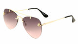 Small 3D Killer Bee Luxury Rimless Aviator Sunglasses
