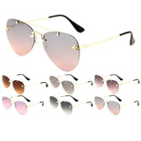 Small 3D Killer Bee Luxury Rimless Aviator Sunglasses