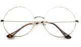 Oversized Round Luxury John Lennon Hippie Sunglasses w/ Clear Lenses
