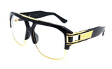 Gazelle B-Boy Hip-Hop Oversized Retro Square Luxury Aviator Sunglasses