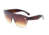 Sobe Rimless Shield Mono One Piece Lens Futuristic Sunglasses