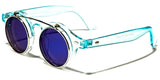 Cool Flip Up Round Clear Circle Lens Retro Steampunk Luxury Sunglasses
