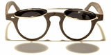 Flip Up Round Metal & Faux Wood Frame Steampunk Sunglasses