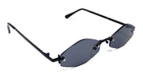 Slim Rimless Classic Hexagon Luxury Geometric Sunglasses