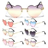 Women's Heart Shaped Rimless Luxury Sunglasses