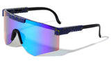 Pensacola Semi Rimless Wrap Around One Piece Shield Lens Sporty Sunglasses