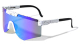 Pensacola Semi Rimless Wrap Around One Piece Shield Lens Sporty Sunglasses