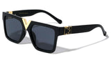Gold V Trendy Luxury Square Retro Classic Casual Fancy Aviator Sunglasses