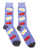 Fine Fit Casual Fast Food Snack Pattern Knit Crew Socks