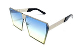 Womens Flat Top Square Oversized Retro Luxury Aviator Sunglasses
