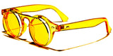 Cool Flip Up Round Clear Circle Lens Retro Steampunk Luxury Sunglasses