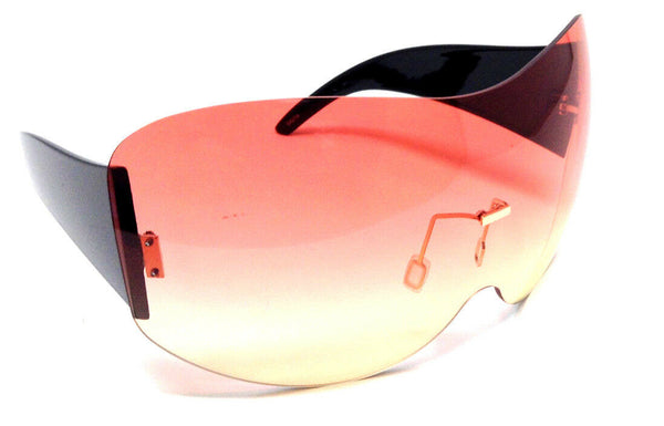 Alps Rimless Oversized Shield Mono Lens Futuristic Retro Sunglasses