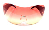Alps Rimless Oversized Shield Mono Lens Futuristic Retro Sunglasses