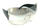 Alps Rimless Oversized Shield Mono Lens Futuristic Retro Sunglasses