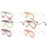 Classic Outdoorsman Shield Aviator Sunglasses w/Flat Lenses