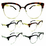 Horn Rimmed Square Luxury Sunglasses w/ Clear Lenses