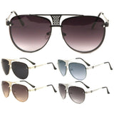 Khan Mesh Metal Bridge Floating Lenses Luxury Aviator Sunglasses