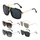 Metal & Plastic Flat Top Retro Sport Square Pilot Aviator Sunglasses