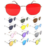 Metal Wire Frame Round Aviator Sunglasses