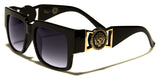 Kleo Square Gold Lion Head Medallion Buckle Retro Luxury Sunglasses