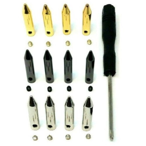 4 PCS 2 Pairs Metal Aglets Shoe Lace Tips DIY Screw On Set