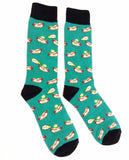 Fine Fit Casual Fast Food Snack Pattern Knit Crew Socks